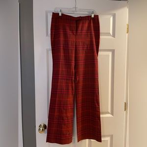 Burberry dress pant in red plaid, size 8
